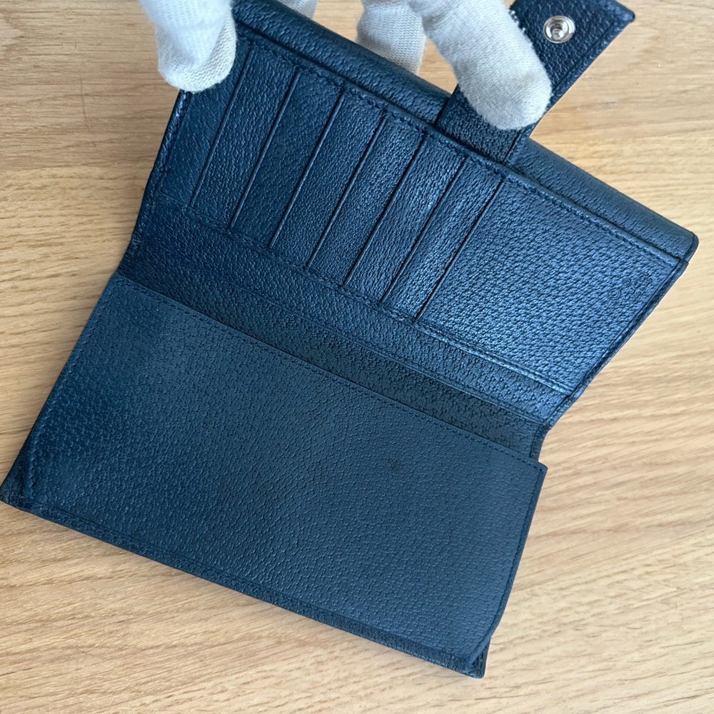 Gucci Blue Gg Studded Interlocking Leather Wallet - Picture 4 of 14